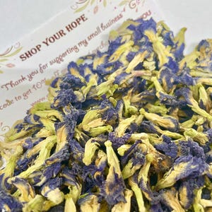 Butterfly Pea Flowers, Dried Whole Flowers, Wild Crafted, Free Shipping