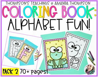 Alphabet Coloring Book: 70+ Fun Coloring Pages (Digital Download)
