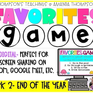 Virtual Party Game || Party Game || Games for ZOOM || Digital Games for Kids || Favorites Game || Digital Quiz