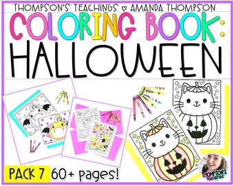 Halloween Coloring Book: 60+ Fun Coloring Pages for Kids (Digital Download)