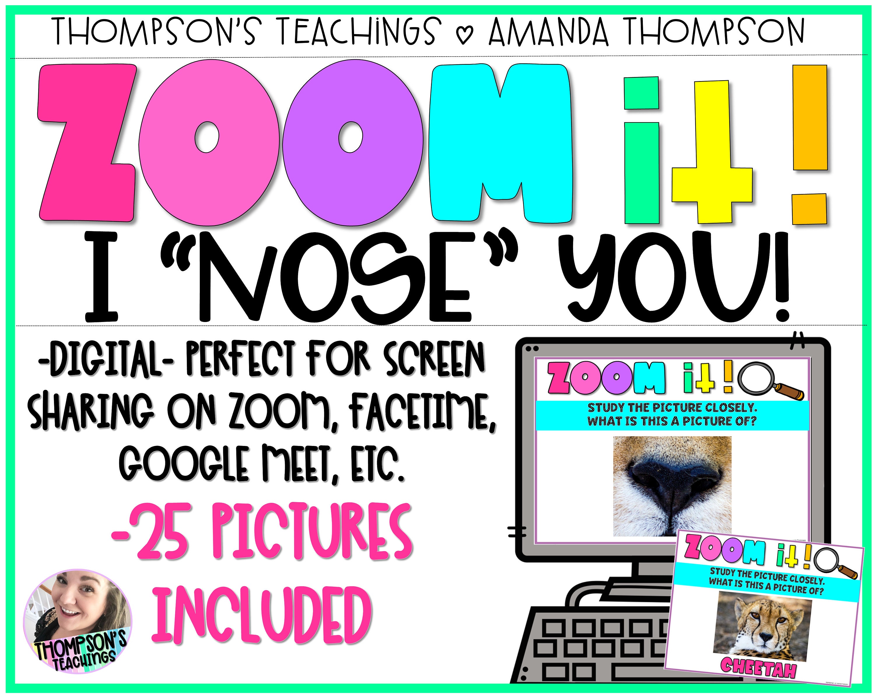 Virtual Zoom It Game Party Game Games for ZOOM Digital Games for Kids 