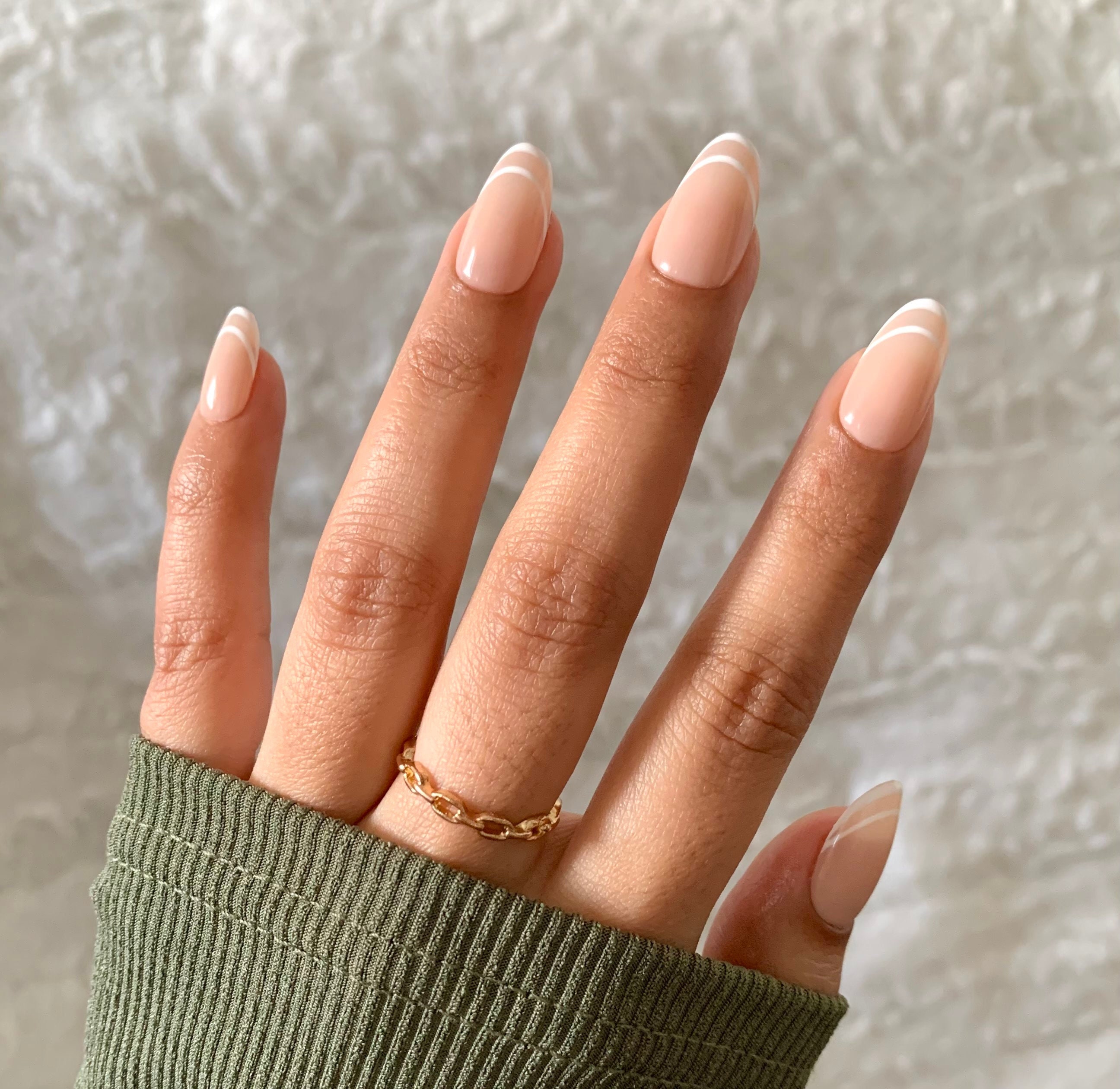 White French Outline Press on Nails French Nails Glue on Etsy