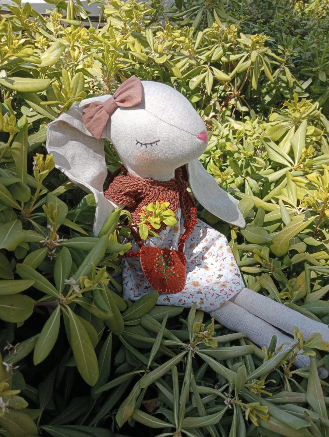 Premium Linen Heirloom Stuffed Animal Toys, Handmade Bunny Doll