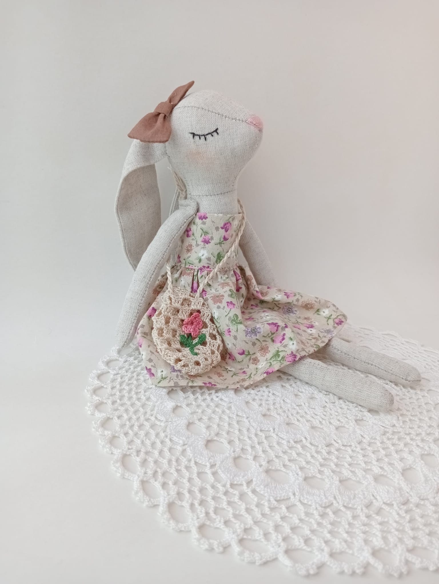 Easter Bunny , Premium Linen Heirloom Stuffed Animal Toys , Handmade ...