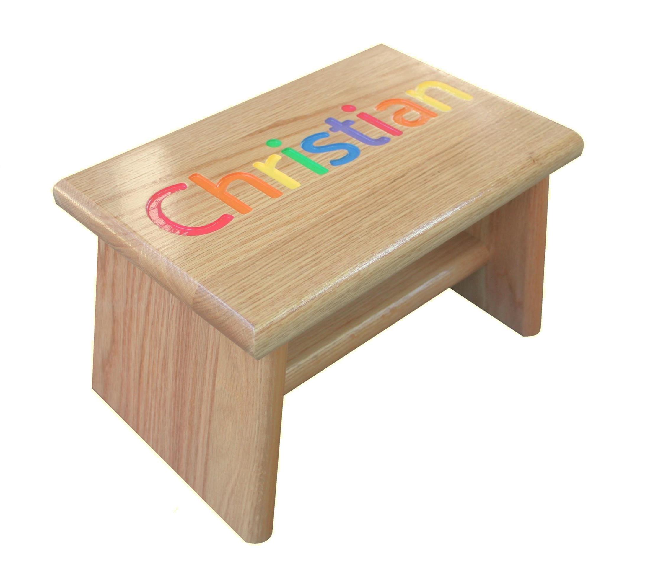 Engraved Oak Personalized Kids Step Stool Primary or Pastel Colors. - Etsy