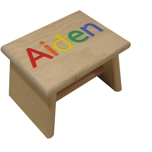 Personalized Kids Step Stool Primary or Pastel Colors. Solid Colors available upon request.