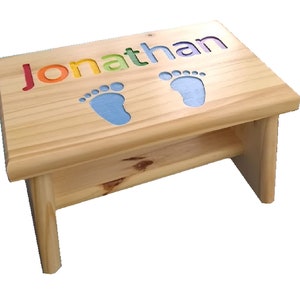 Personalized Kids Step Stool Large Primary or Pastel Colors. Solid Colors available upon request.