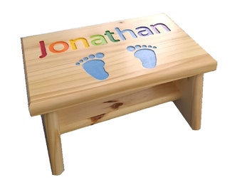 Personalized Kids Step Stool Large Primary or Pastel Colors. Solid Colors available upon request.