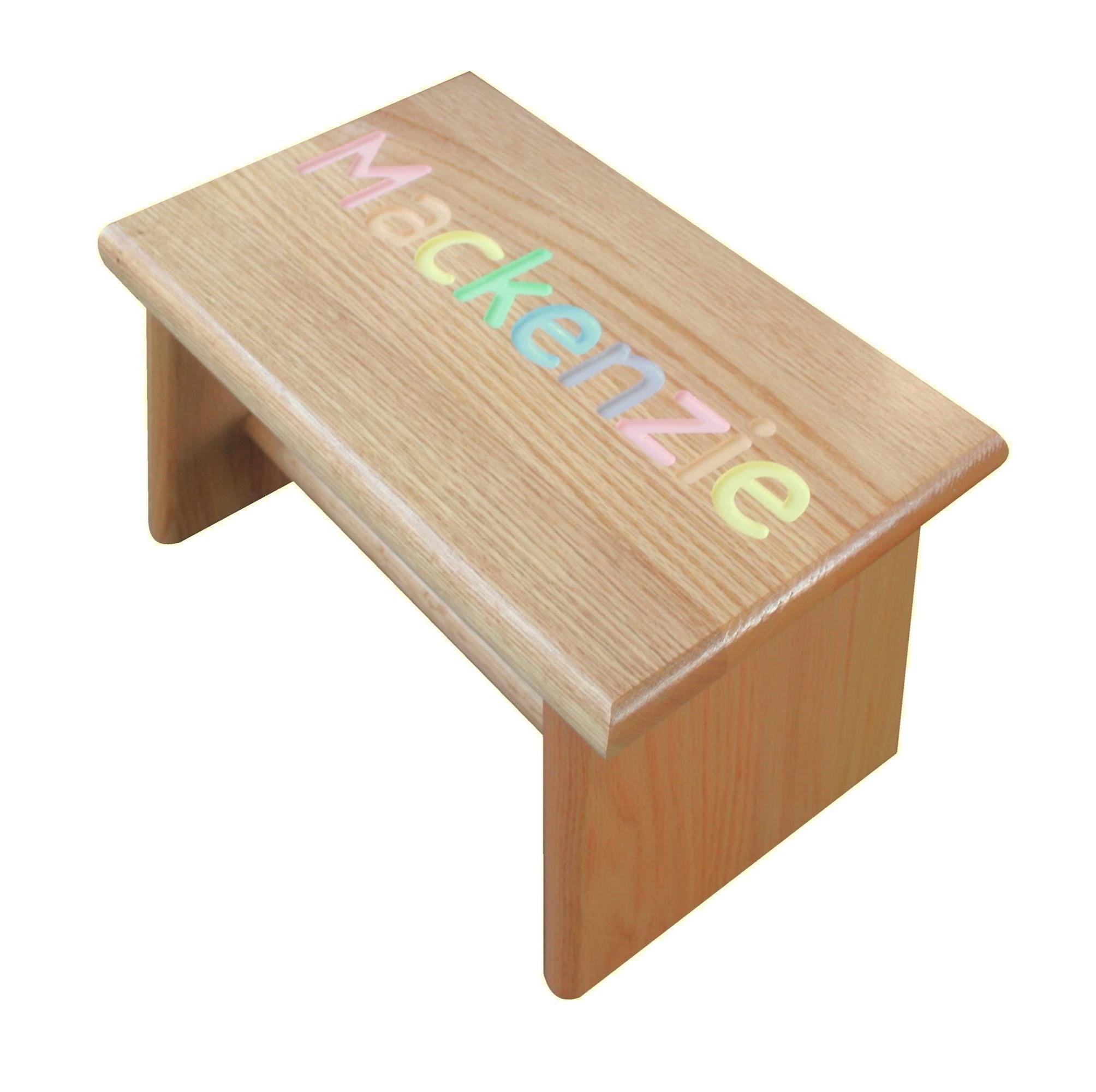 Engraved Oak Personalized Kids Step Stool Primary or Pastel Colors. - Etsy