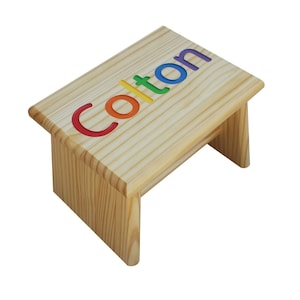Personalized Kids Name Stool, Engraved, Custom Colors