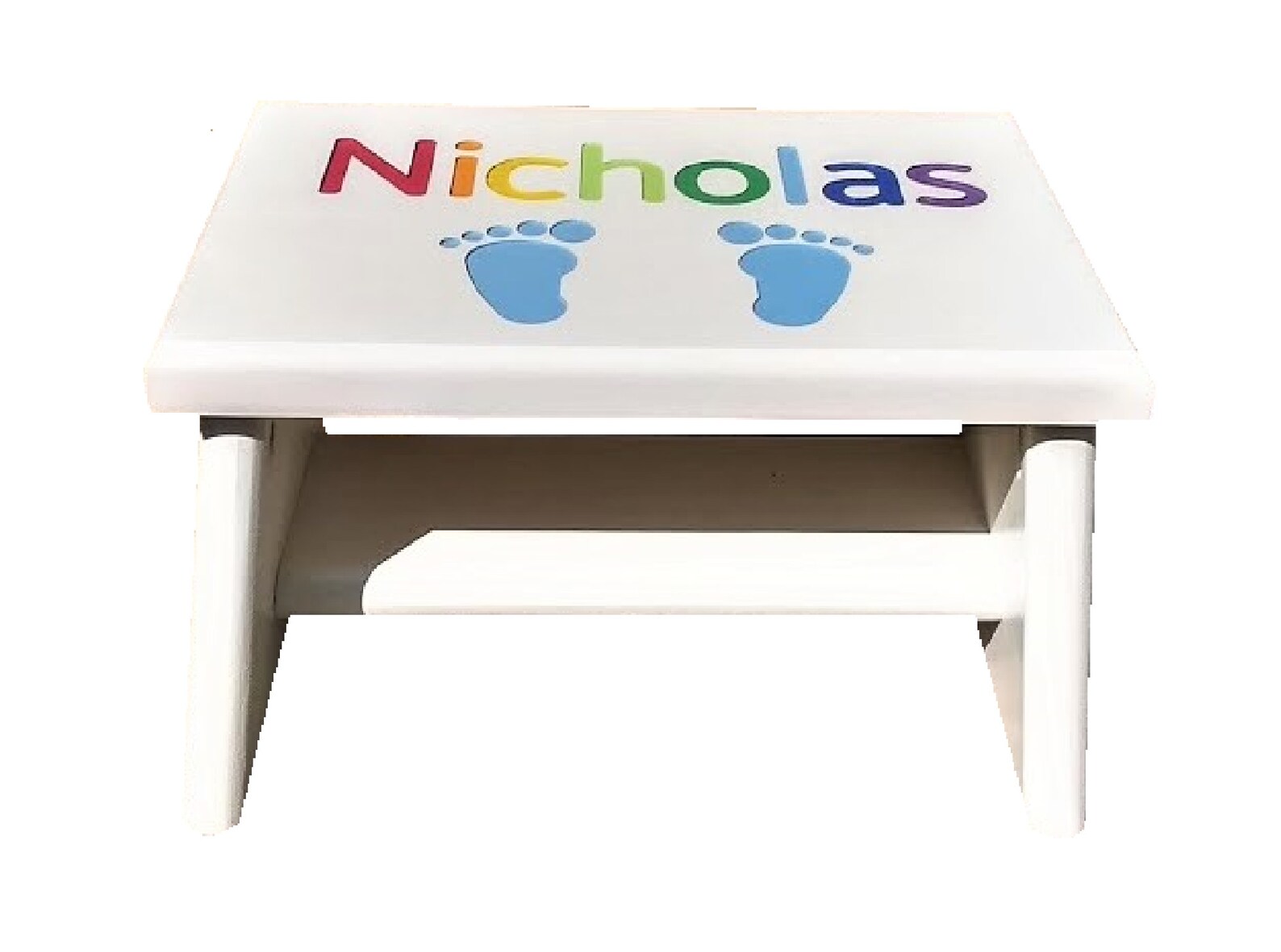 Personalized Kids Step Stool Large White Primary Colors or Etsy