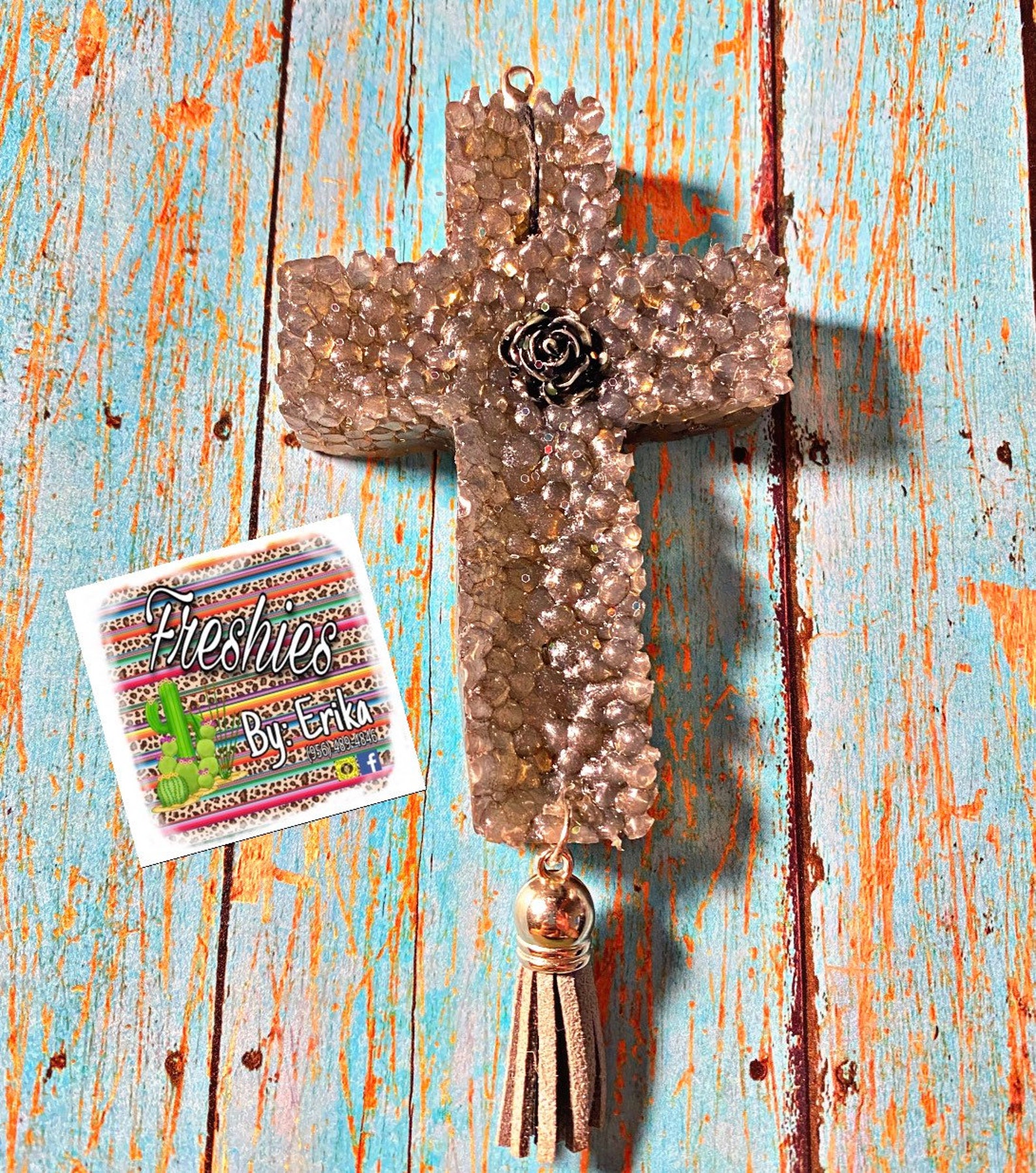 Cross car freshie custom scent religious air freshener Etsy