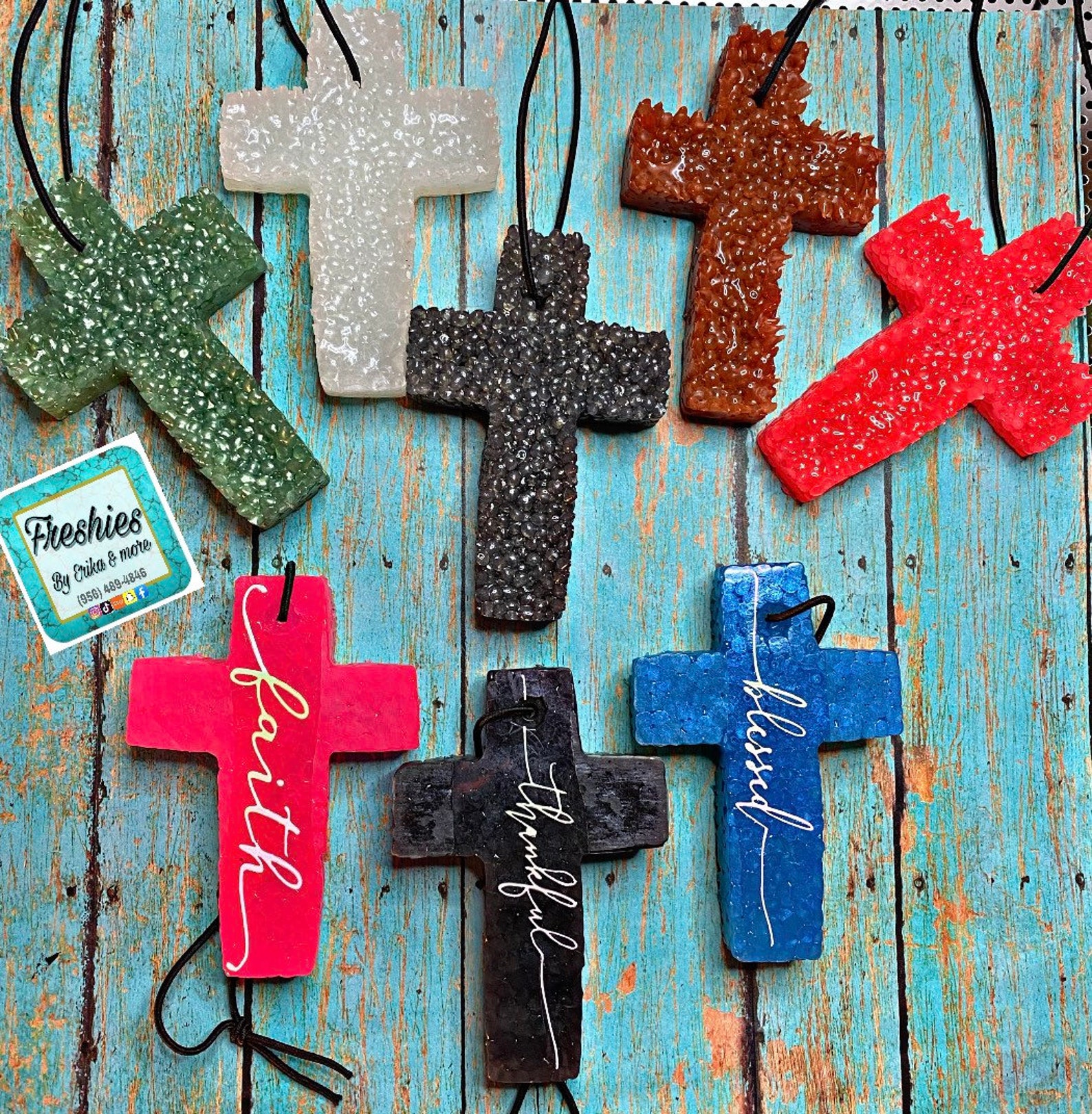 Cross car freshie custom scent religious air freshener Etsy