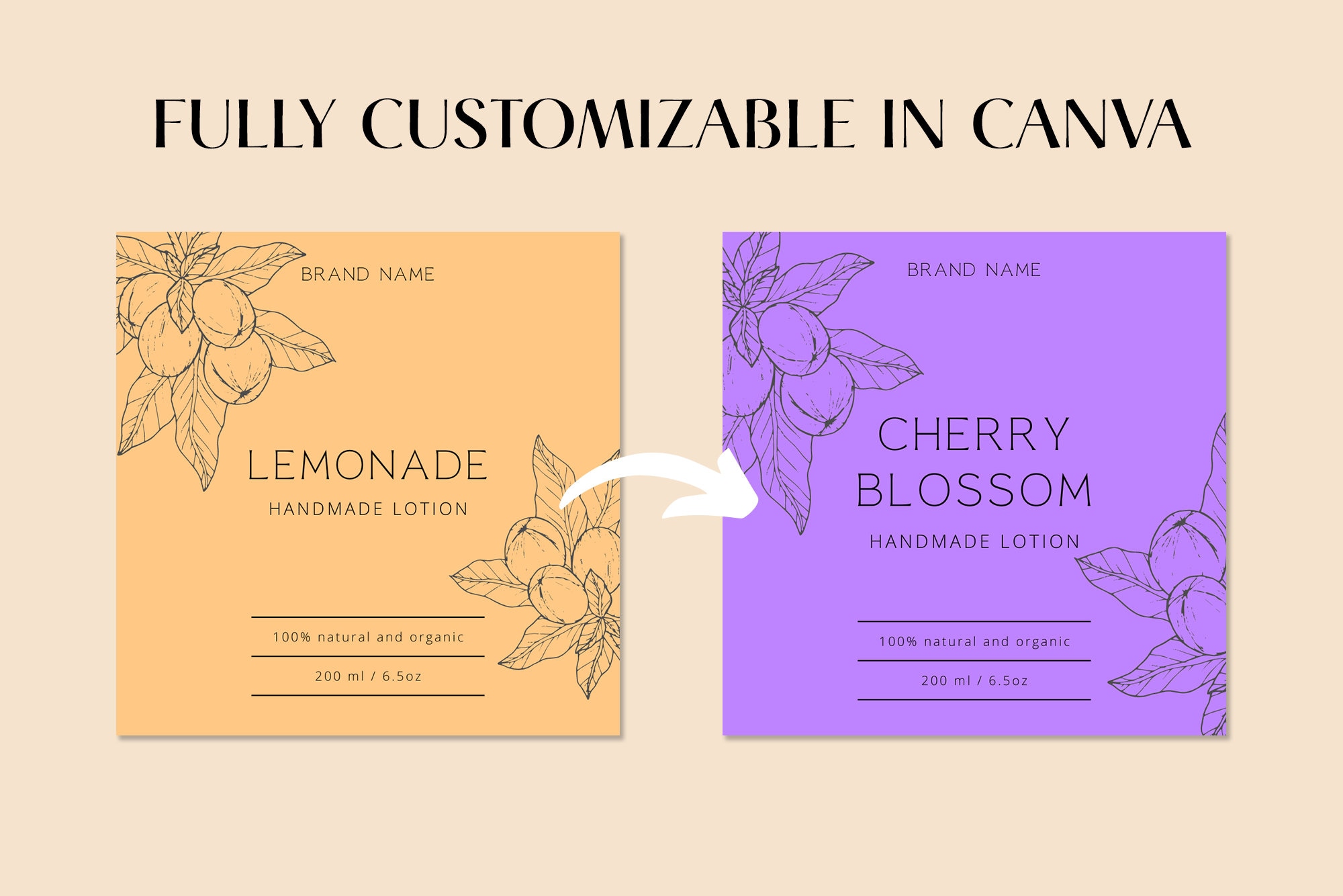 Editable Cosmetic Labels DIY Cosmetic Labels Printable Body | Etsy