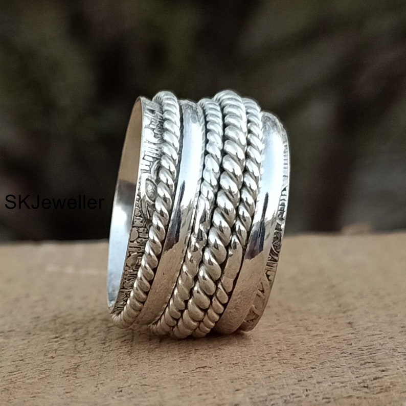 Sterling Silver Spinner Ring,Spinner Meditation Ring,Handmade Ring,925 Sterling Silver,Silver Spinner Ring,Spinning Ring,Valentine Gift S72