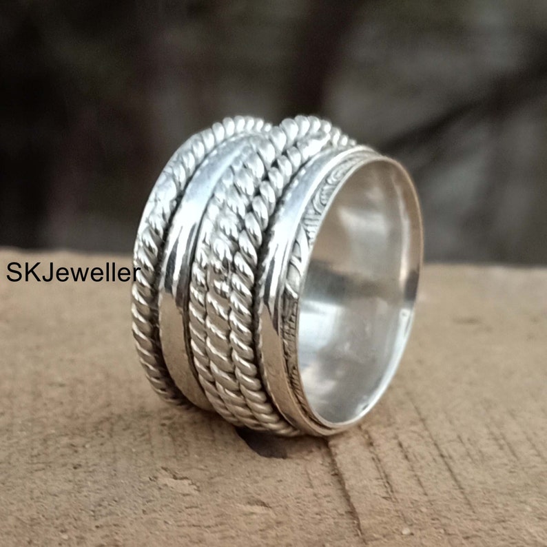 Sterling Silver Spinner Ring,Spinner Meditation Ring,Handmade Ring,925 Sterling Silver,Silver Spinner Ring,Spinning Ring,Valentine Gift S72