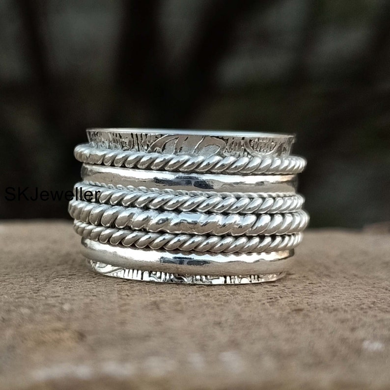 Sterling Silver Spinner Ring,Spinner Meditation Ring,Handmade Ring,925 Sterling Silver,Silver Spinner Ring,Spinning Ring,Valentine Gift S72