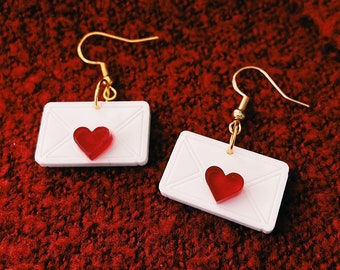 Envelope love letter acrylic earrings