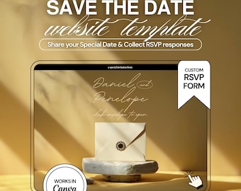 Modello di sito web per il Save the Date delle nozze d'oro: modulo RSVP personalizzato (Canva)