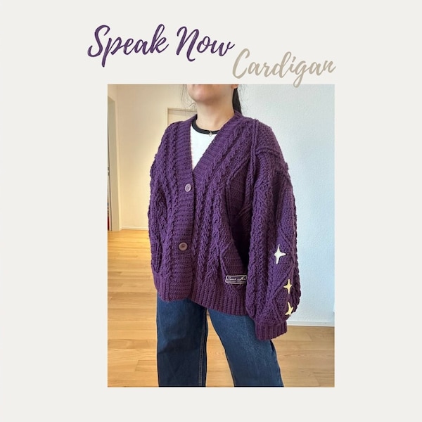 Modèle au crochet inspiré du cardigan Speak Now, modèle PDF