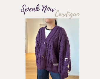 Spreche jetzt Strickjacke inspiriert Häkelanleitung, PDF Anleitung