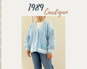 1989 CARDIGAN (3 smaller sizes of the Folklore Cardigan Pattern) Inspired Crochet Pattern, PDF Pattern