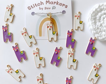 ALPACA STITCH MARKER, stitch markers for knitting and crochet, cute enamel charm stitch markers