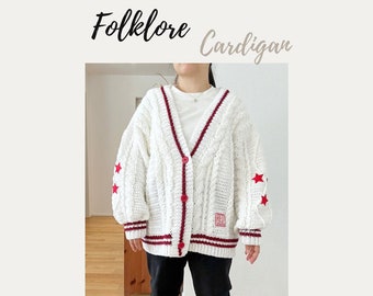 CARDIGAN FOLKLORE inspiré du modèle au crochet, modèle PDF