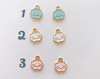 SMILEY CLOUD STITCH Marker, stitch markers for knitting and crochet, cute enamel charm stitch markers