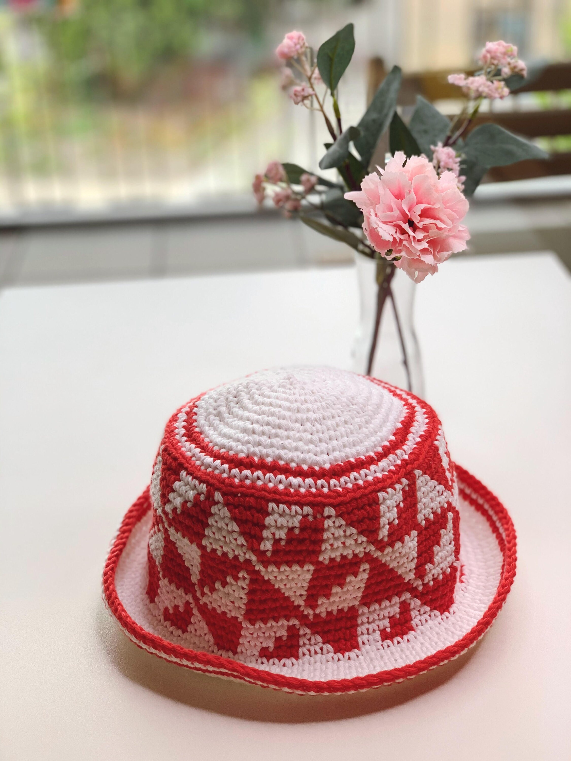 Crochet Checkered Bucket Hat Customizable in different colors Etsy