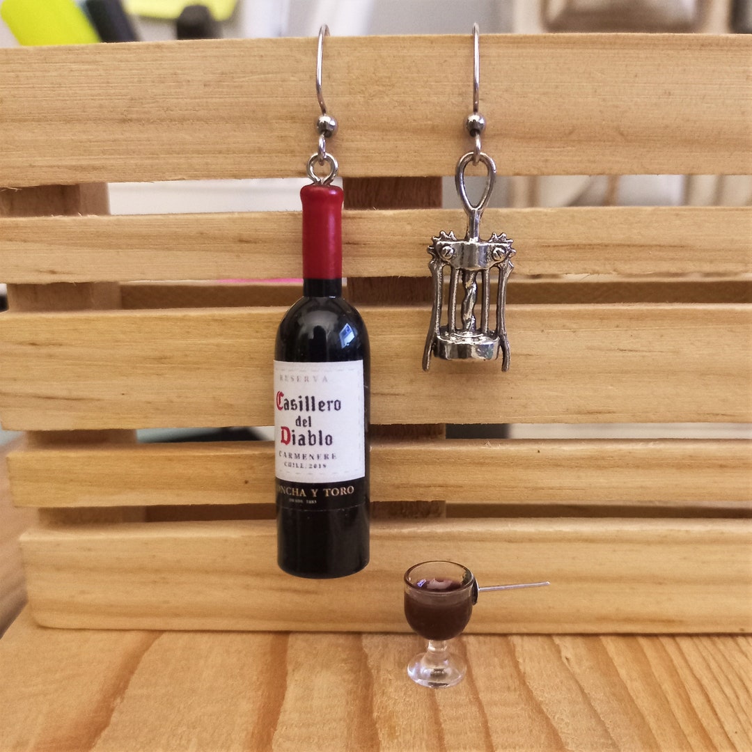 Wine Bottle Earrings. Cute Christmas Gift for Wine Lovers. Etsy