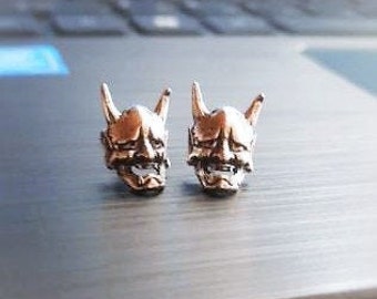 Devil studs earrings Japanese Oni studs  Japanese demon Gothic demon studs. Cute gift for japanese culture lovers. Gothic studs Japan style