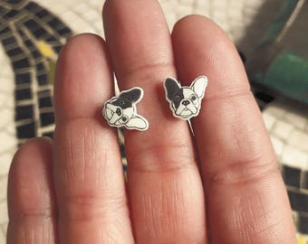 Frenchies studs French bulldog earrings French bulldog puppies Cute gift for dog lovers Original pet jewelry gift Dog studs Bulldog studs