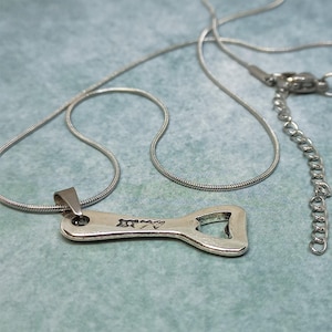 Stainless steel chain with a tiny bottle opener pendant Cool unisex gift for bartenders, waiters, waitresses, beer lovers and good costumers