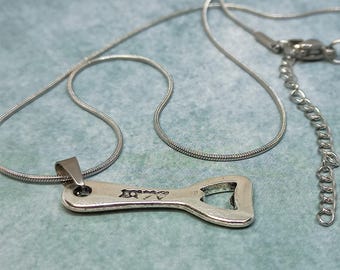 Stainless steel chain with a tiny bottle opener pendant Cool unisex gift for bartenders, waiters, waitresses, beer lovers and good costumers