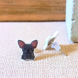 Frenchies studs. French bulldog earrings. French bulldog puppies. Cute gift for dog lovers. Original pet jewelry gift. Dog studs