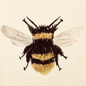 Hand Painted original Bee in Acrylic on A5 Canvas