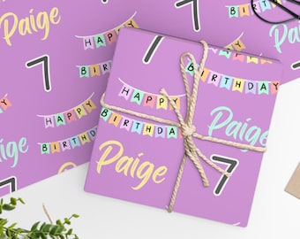 Personalized Happy Birthday Wrapping Paper: Custom Name & Age