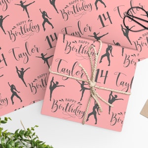 Personalized Dance birthday wrapping paper, Birthday gift wrap for dancer, Custom name age birthday paper, Ballet lover gift, Teen dancer