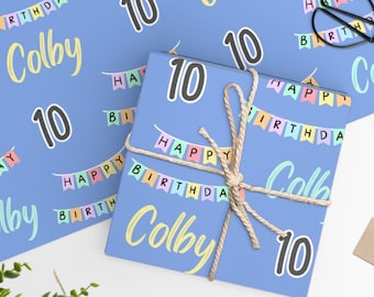 Personalized Happy Birthday Wrapping Paper, Custom Birthday gift wrap, Magical birthday presents, Kids customized gift paper, Unique gifts