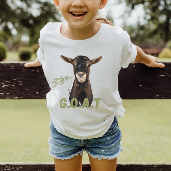 GOAT kids tshirt, Funny farm animal shirt for children, Greatest of all time tee, cute goat shirt, barn yard animals, back to school gift