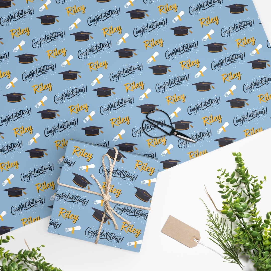 Personalized Graduation Wrapping Paper: Custom Name Gift Wrap - Etsy