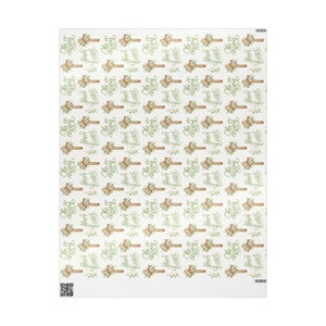 Christian Easter Wrapping Paper: Cross & "He is Risen" Design image 5