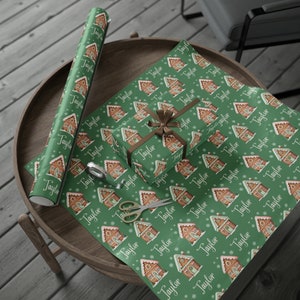 Personalized Christmas Wrapping Paper: Gingerbread House Gift Wrap 画像 3