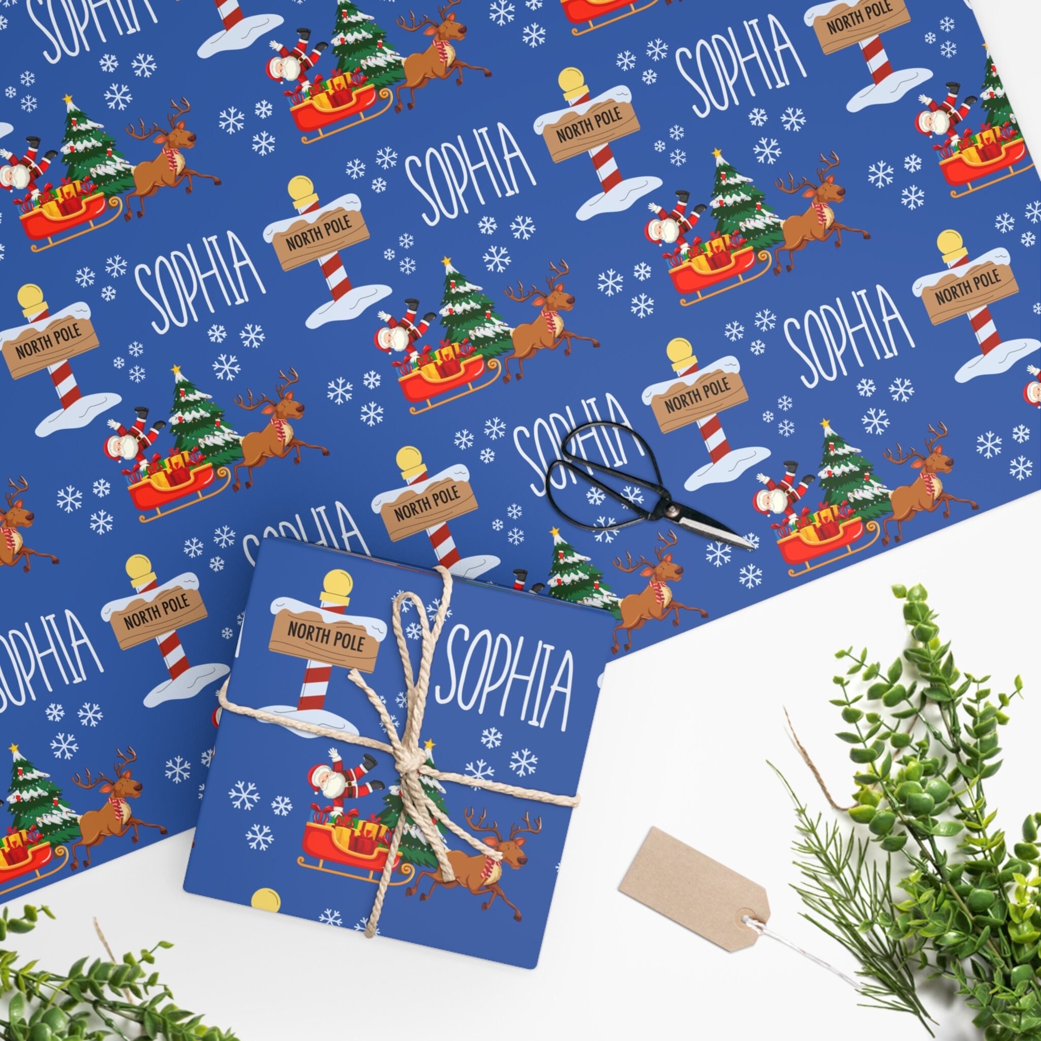 Personalized Christmas Wrapping Paper, Santa North Pole Gift Wrap, Custom  Name Xmas Wrapping Paper, Magical Family Presents, Unique Kid Gift 