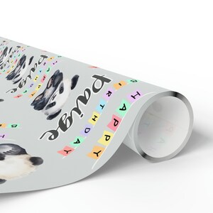 Personalized Panda Birthday Wrapping Paper: Custom Kids Gift Wrap afbeelding 4