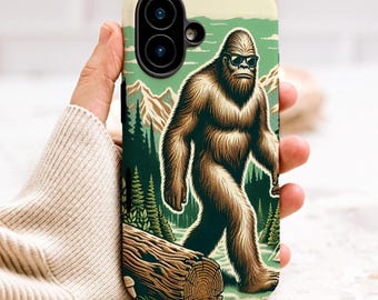 Sasquatch iPhone Case: Bigfoot in Sunglasses, Forestcore Phone Cover