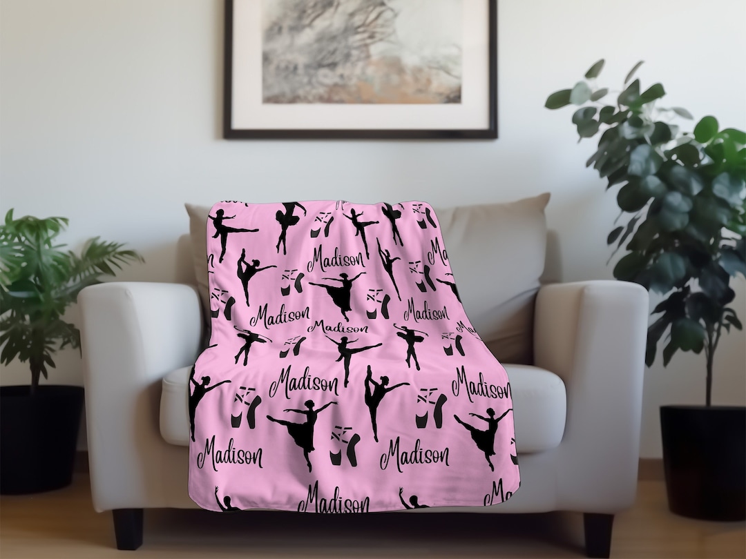 Personalized Dance Sherpa Blanket, Custom Ballet Cozy Blanket, Plush