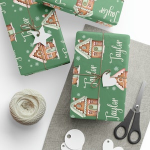 Personalized Christmas Wrapping Paper: Gingerbread House Gift Wrap 画像 5