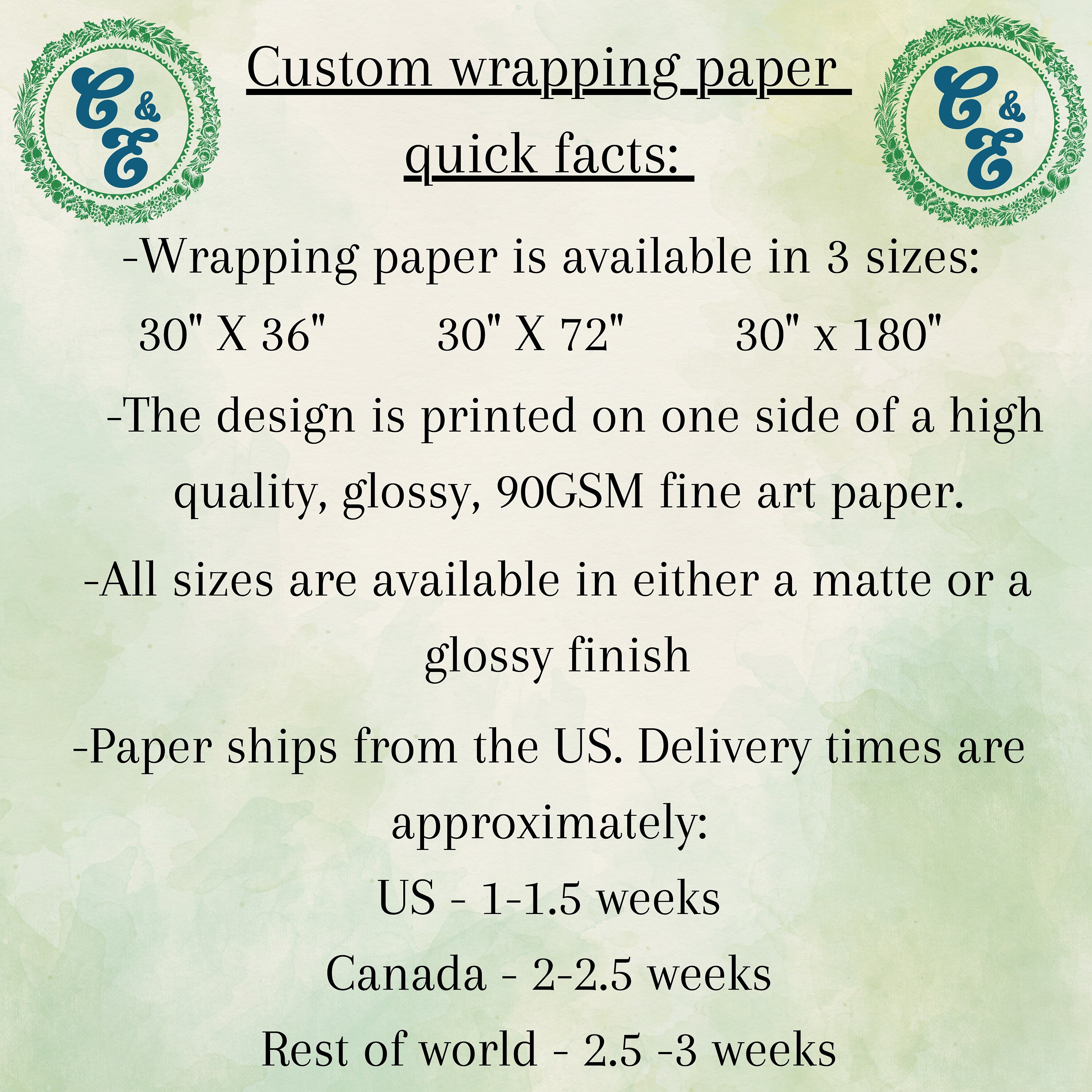 Personalized Wedding Wrapping Paper: Elegant Custom Marriage Gift Wrap ...